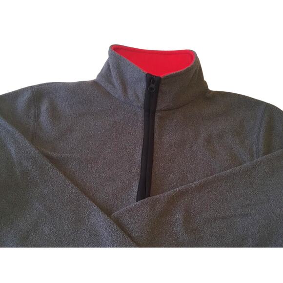 Northern Reflections Fleece Full Zip Pockets Gray Red Medium - Picture 4 of 7